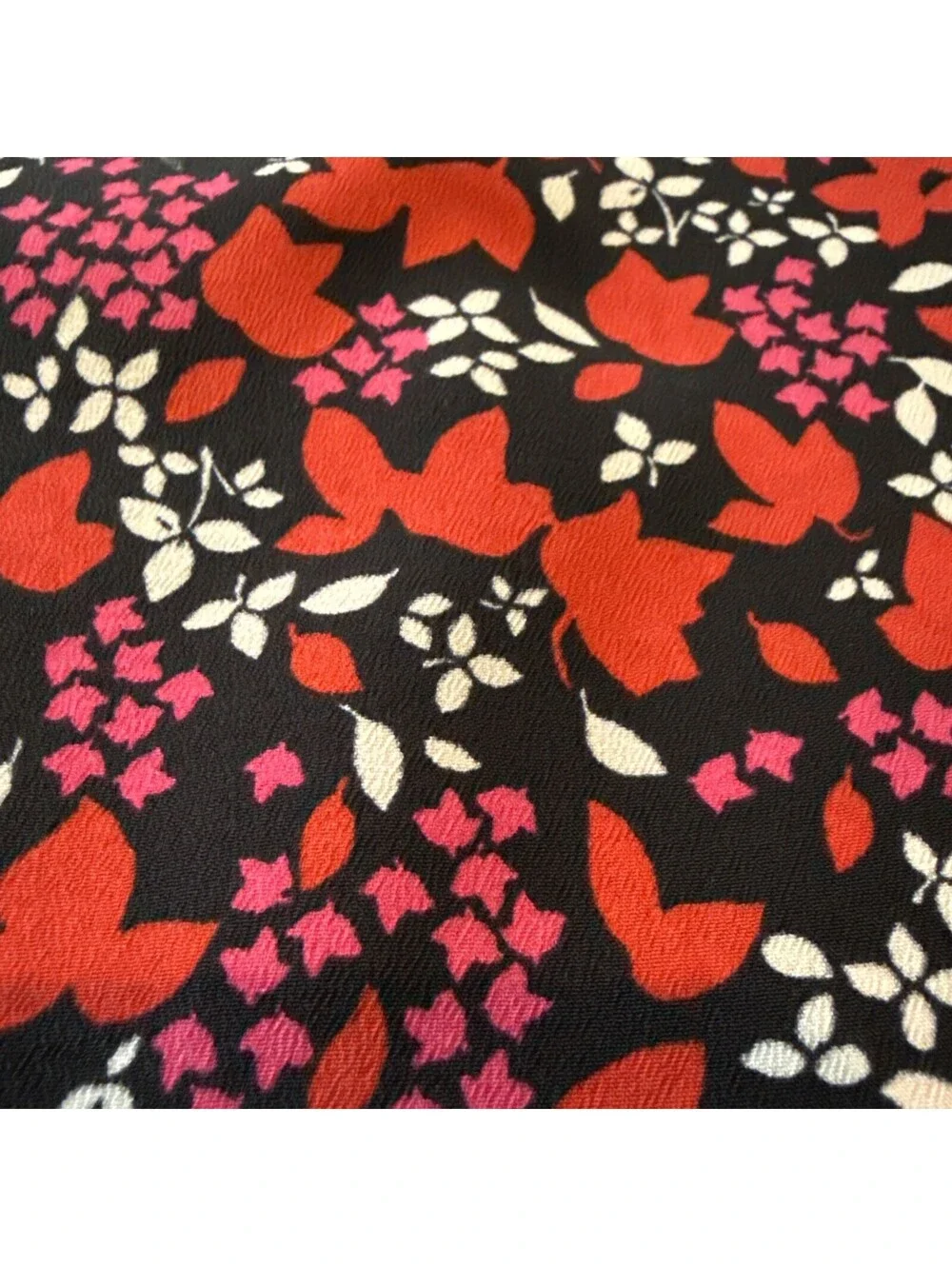 Michael Kors Floral Red Roll-Tab Long Sleeve Zipper Blouse Silver Hardware XXS